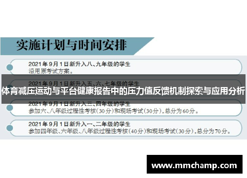 体育减压运动与平台健康报告中的压力值反馈机制探索与应用分析
